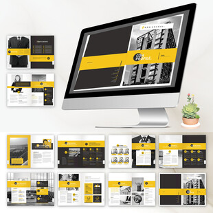 黄色简洁画册ID设计模板