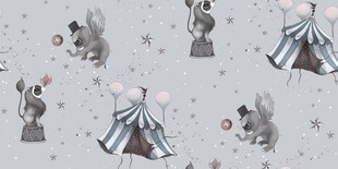 马戏团儿童房墙纸