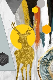抽象麋鹿剪影