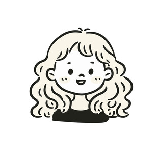 简约手绘涂鸦开心女孩头像