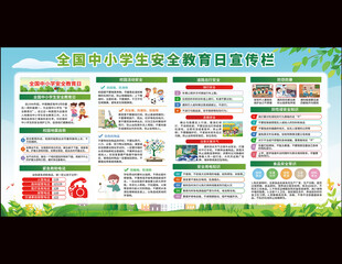 全国中小学生安全教育日宣传栏
