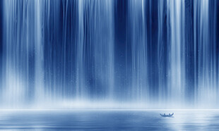 瀑布山水背景墙