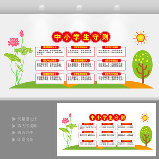 中小学生守则展板