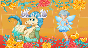 卡通恐龙背景墙