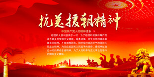 抗美援朝精神展板