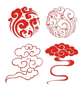 矢量中国风古典祥云中式云纹花纹