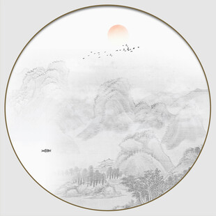 圆形山水画