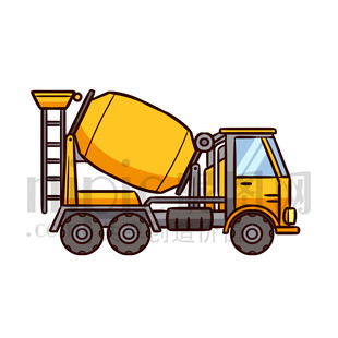 卡通水泥搅拌车