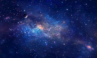 蓝色星空吊顶背景图