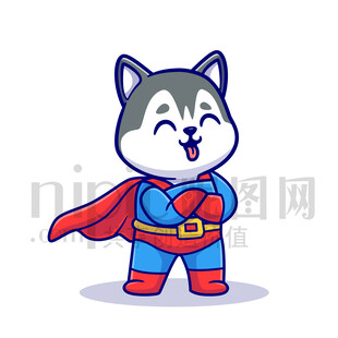 可爱卡通超人小狗