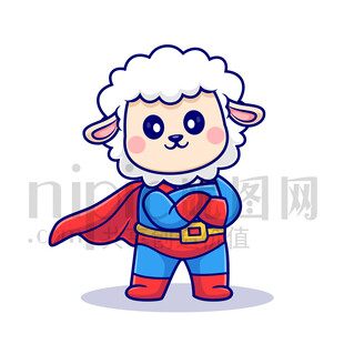 可爱卡通超人绵羊