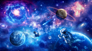 梦幻外太空星球宇宙星空黑洞背景