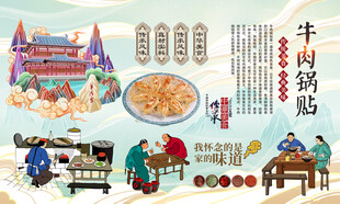 牛肉锅贴背景