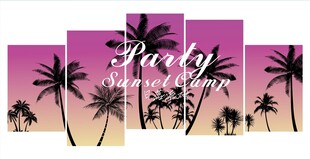 露营酒吧日落背景