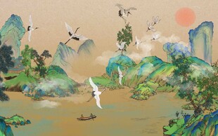 青山绿水背景墙