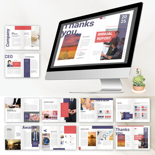 红色集团画册ID设计模板