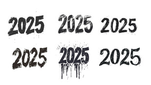 2025新年蛇年数字手写字体