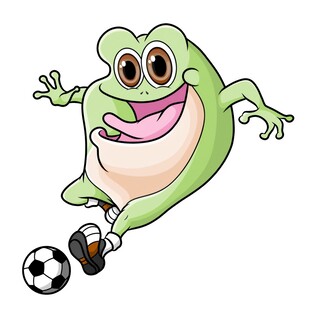 运动型青蛙用面孔演奏乐谱