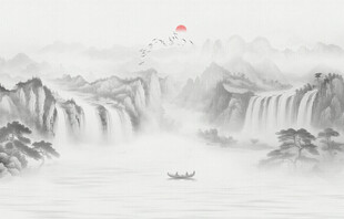 意境水墨山水画