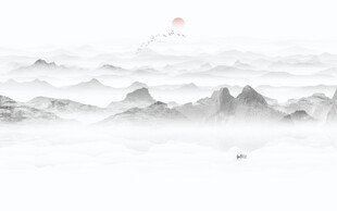 意境水墨山水画