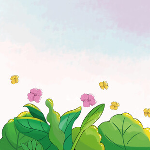 手绘背景元素植物