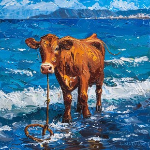 肉質画【牛】油彩画 油画牛素材-油画牛图片-油画牛设计模板-昵图网