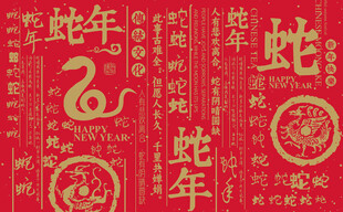 蛇年书法图案