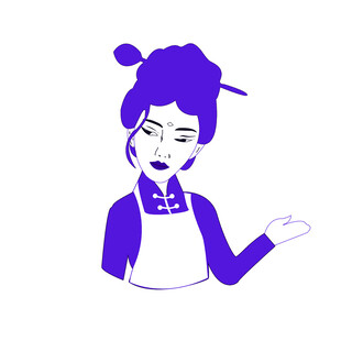 餐饮中式美女头像