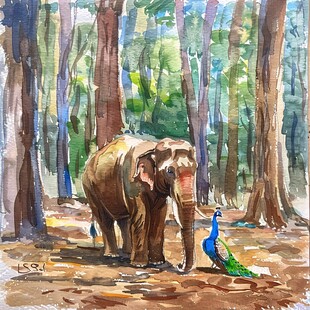 大象水彩画素材-大象水彩画图片-大象水彩画设计模板-昵图网