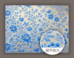 传统古典中式素雅青花图案