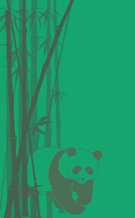 国宝熊猫竹林漫步图