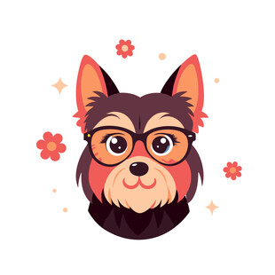 动物可爱萌宠约克犬