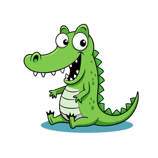 矢量动物可爱的鳄鱼