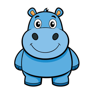 动物卡通可爱微笑河马