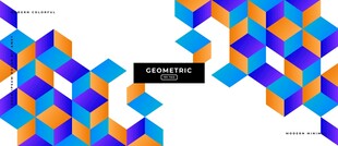 彩色立方体抽象矢量背景