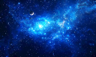 蓝色星空天花吊顶背景图