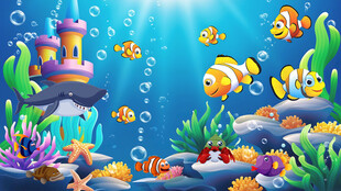 卡通海底生物