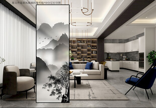 高清分层透明底平开门玻璃打印图