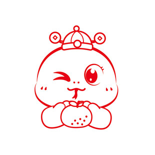 蛇宝宝手绘大吉大利