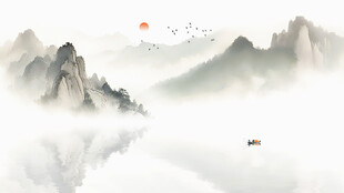 中国风山水水墨背景
