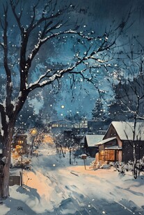 油画冬景素材-油画冬景图片-油画冬景设计模板-昵图网
