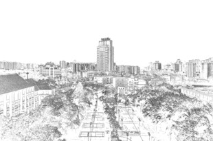重庆大学素描线条图