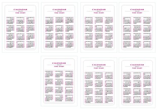 2025年到2031年年历表