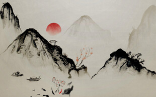 水墨山水背景墙