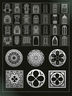 矢量欧式艺术窗格