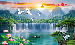 八方聚财山水