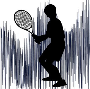 打网球剪影