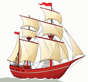 帆船插画