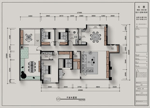 室内设计家平面布局图柜子彩平图