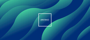 绿色波浪三维抽象矢量背景